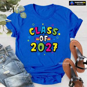 Class Of 2027 Crayon Student Back To School T-Shirt