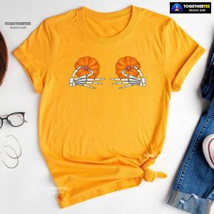 Skeleton Hands Pumpkin Boobs T-Shirt