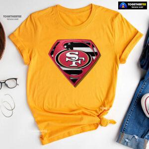 San Francisco 49ers Superman American Flag The 4th Of July T-Shirt