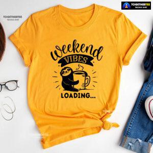 Weekend Vibes Loading Sloth T-Shirt - Small Tee