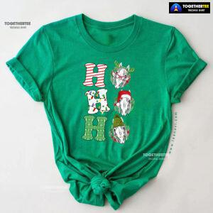 Ho Ho Ho White Horses Merry Christmas T-Shirt