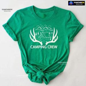 Camping Crew Tent Campfire Deer Antlers T-Shirt