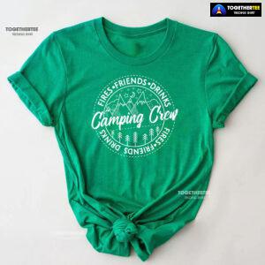 Camping Crew Fires Friends Drinks T-Shirt