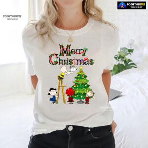 Merry Christmas Snoopy Charlie Brown Lucy van Pelt Linus van Pelt T-Shirt