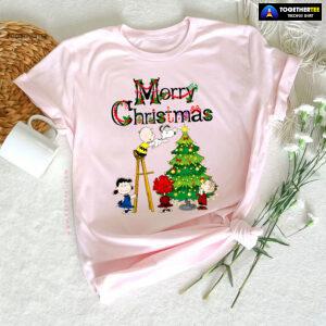 Merry Christmas Snoopy Charlie Brown Lucy van Pelt Linus van Pelt T-Shirt