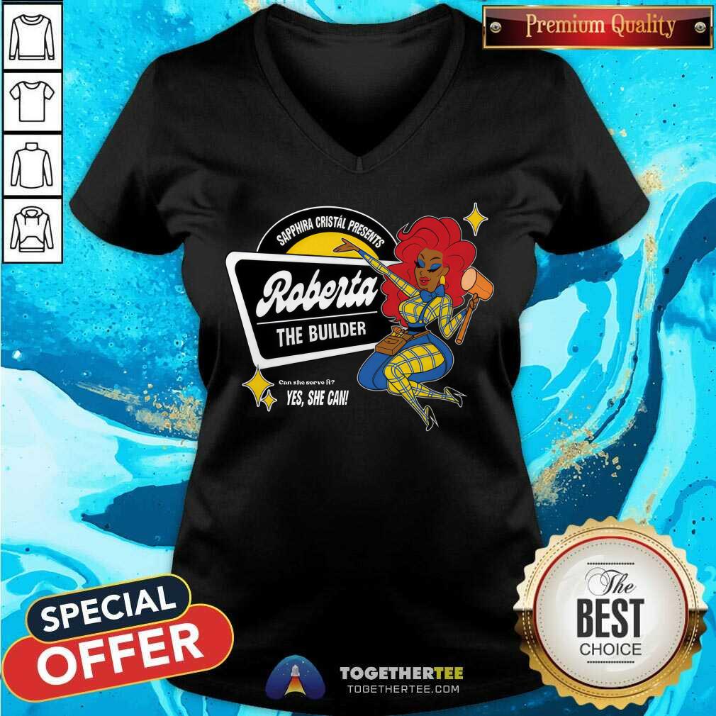 Sapphira Cristal Presents Roberta The Builder v-neck