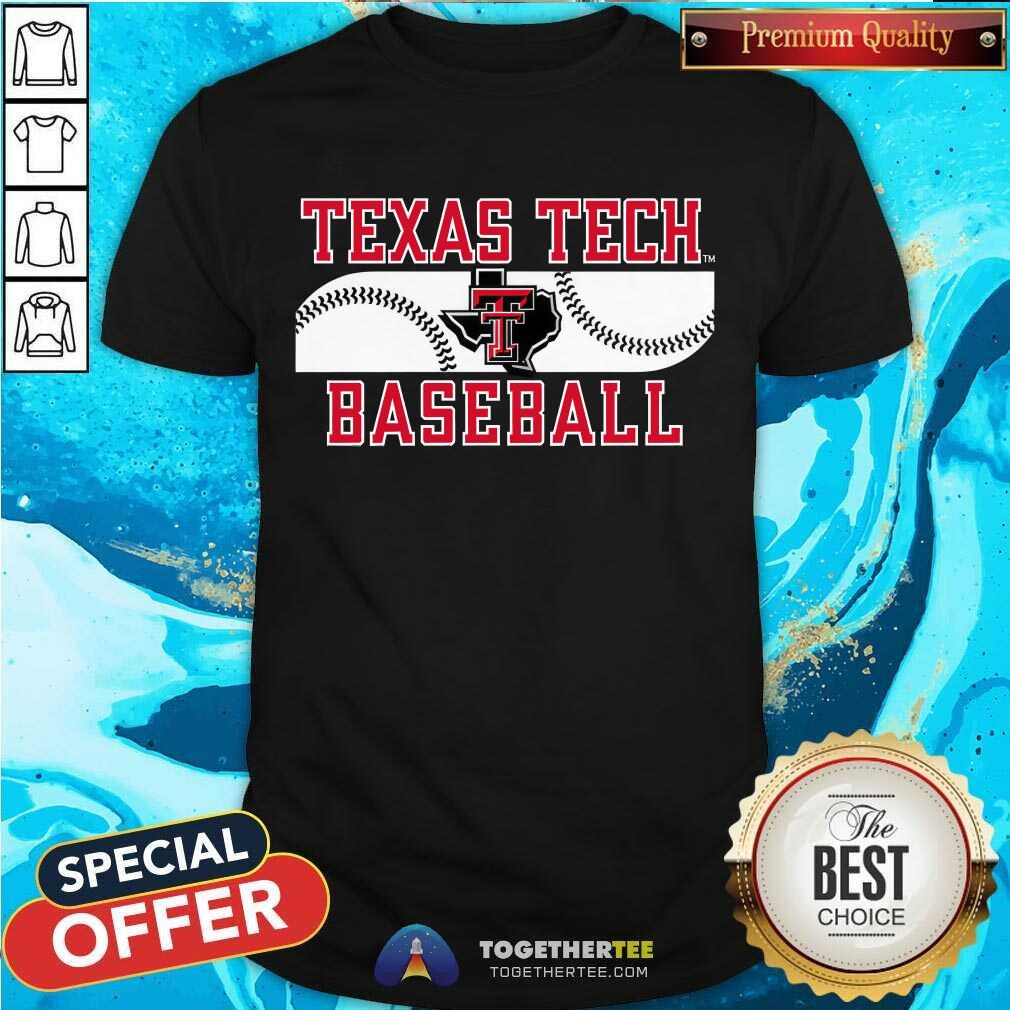 Texas Tech Texas Map Baseball T-shirt