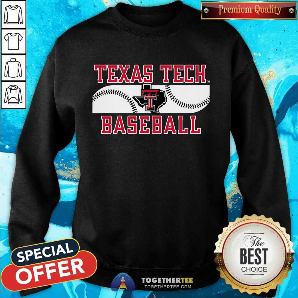 Texas Tech Texas Map Baseball sweatshirt