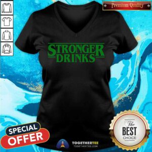 Stronger Drinks Washed Gym v-neck