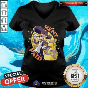 Rent Paid Mexico Tacos Gold Coins v-neck