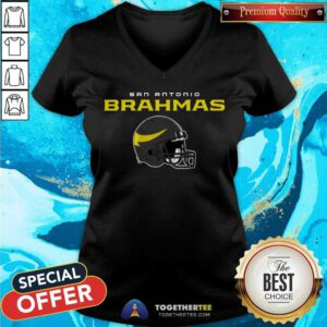 San Antonio Brahmas Vintage Helmet v-neck