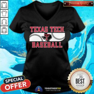 Texas Tech Texas Map Baseball v-neck