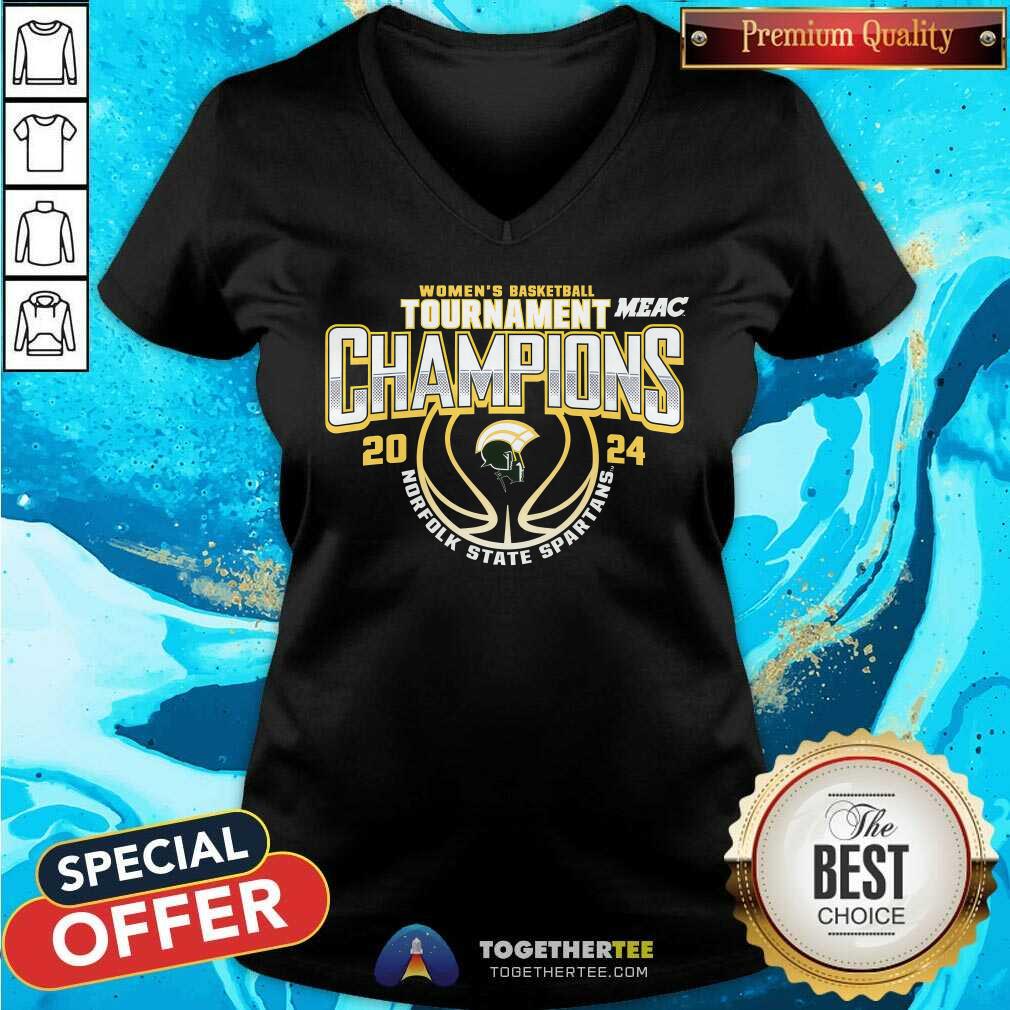 Norfolk State Spartans 2024 MEAC Women's Basketball Conference Tournament Champions v-neck