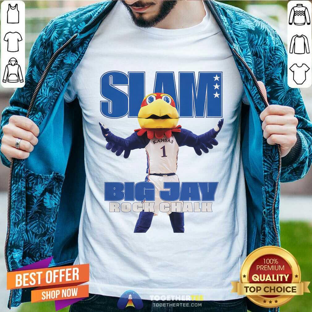 Slam Kansas Mascot Big Jay Rock Chalk T-shirt