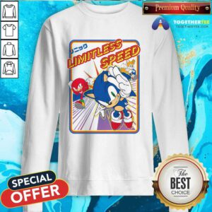 Sonic Knuckles And Tails Limitless Speed Retro Ringer Sweatshirt