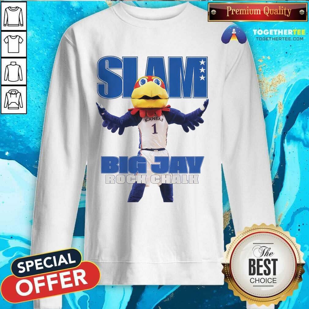 Slam Kansas Mascot Big Jay Rock Chalk T-shirt