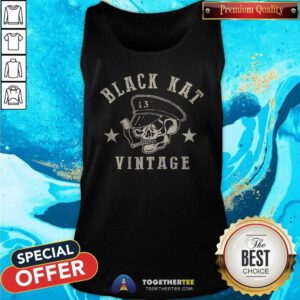 Nice Moto Skull Black Kat Vintage Tank-top