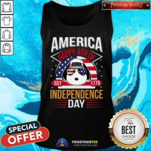 Nice Snoopy America Independence Day Happy 4th Of July Tank-top