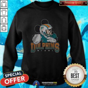 Original Miami Dolphins Mickey At Quarterback Disney Vintage Football Sweatshirt