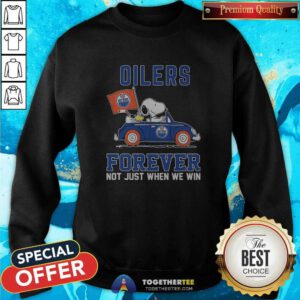 Peanuts Snoopy And Woodstock Edmonton Oilers Forever Not Just When We Win Sweatshirt