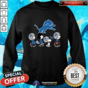 The Peanuts Snoopy And Friends Cheer For The Detroit Lions NFL Sweatshirt