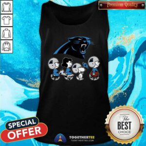 The Peanuts Snoopy And Friends Cheer For The Carolina Panthers NFL Tank-top