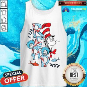 Great Read Letter Cat Wearing Hat Tank-top