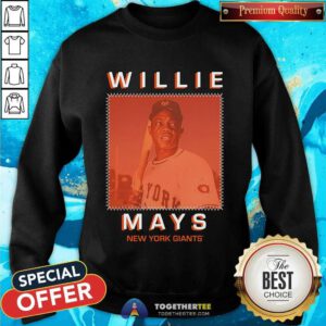 Great Willie Mays Black New York Giants Cooperstown Sweatshirt