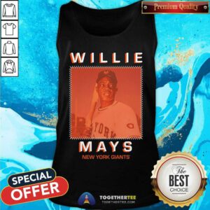 Great Willie Mays Black New York Giants Cooperstown Tank-top