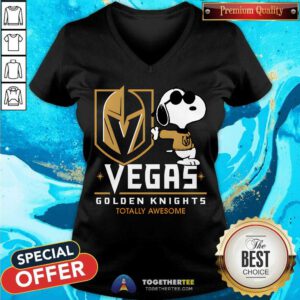 Nice NHL Team Vegas Golden Knights Totally Snoopy V-neck