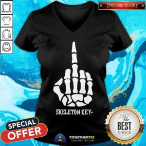 Original With All Due Respect F U Skeleton Key V-neck