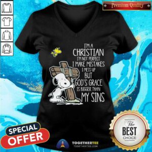 Premium Snoopy I’m Christian I Make Mistake I Mess Up V-neck