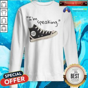 Funny Kamala Harris I'm Speaking Harris 2024 Pearls And Chucks Sweatshirt