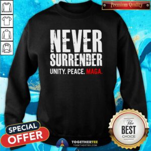 Funny Never Surrender Unity Peace Maga Sweatshirt