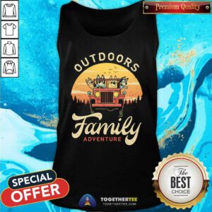 Funny Outdoors Dogs Family Adventure Tank-top