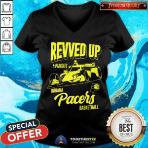 Nice Indiana Pacers 2024 NBA Playoffs Revved Up Indy Car V-neck