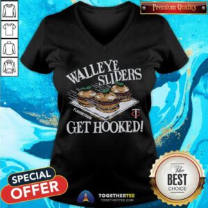 Nice MLB Flavortown Minnesota Walleye Sliders Get Hooked V-neck
