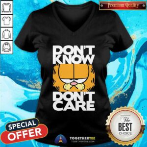 Official Garfield Don't Know Don't Care V-neck