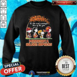 Awesome Peanuts Snoopy Minnesota Golden Gophers It’s The Most Wonderful Sweatshirt