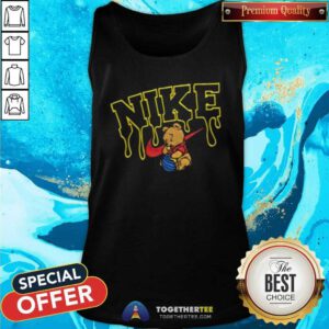 Funny Nike Winnie Pooh Effects Embroidered Tank-top