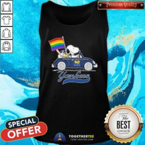 Funny Snoopy And Woodstock New York Yankees Pride Flag Tank-top