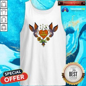 Great Yo Mama Flowers And Bird Tank-top