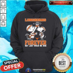 Nice Peanuts Snoopy And Charlie Brown Texas Longhorn When We Win Hoodie