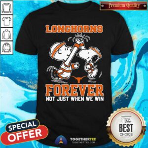 Nice Peanuts Snoopy And Charlie Brown Texas Longhorn When We Win T-Shirt