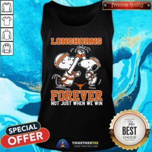 Nice Peanuts Snoopy And Charlie Brown Texas Longhorn When We Win Tank-top