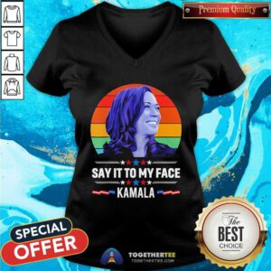 Official Kamala 2024 Say It To My Face Sunset V-neck