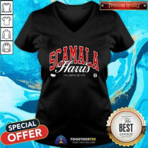 Official Scamala Harris The Liberal Dei Hire V-neck