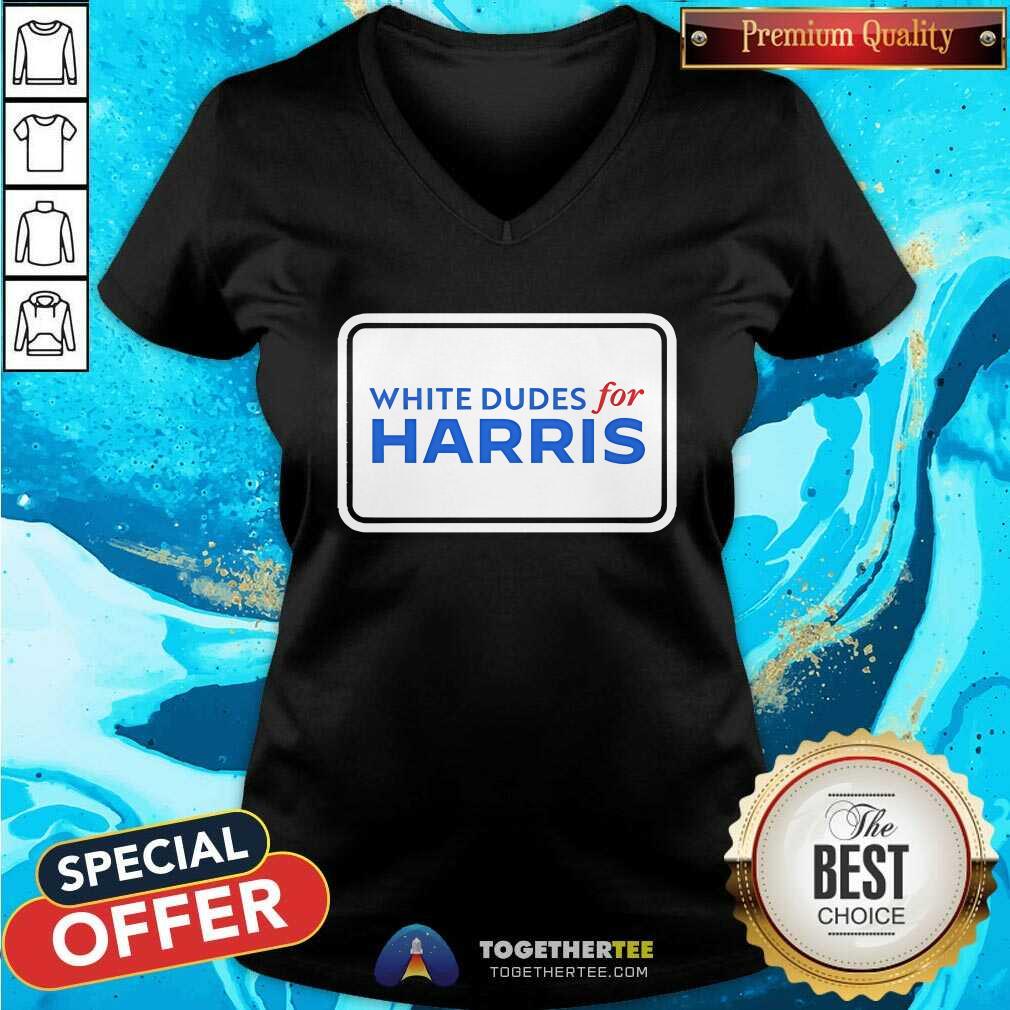 Official White Dudes For Harris V-neck