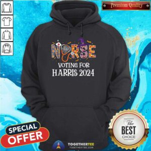 Top Political Halloween Spooky Nurse Voting For Harris Hoodie
