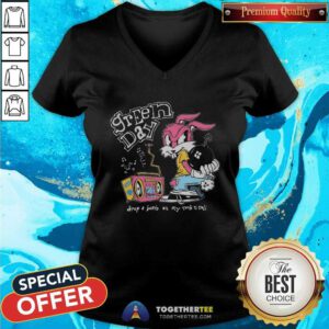 Top Rock Roll Repeat Forever Green Day Corvette Bunny V-neck